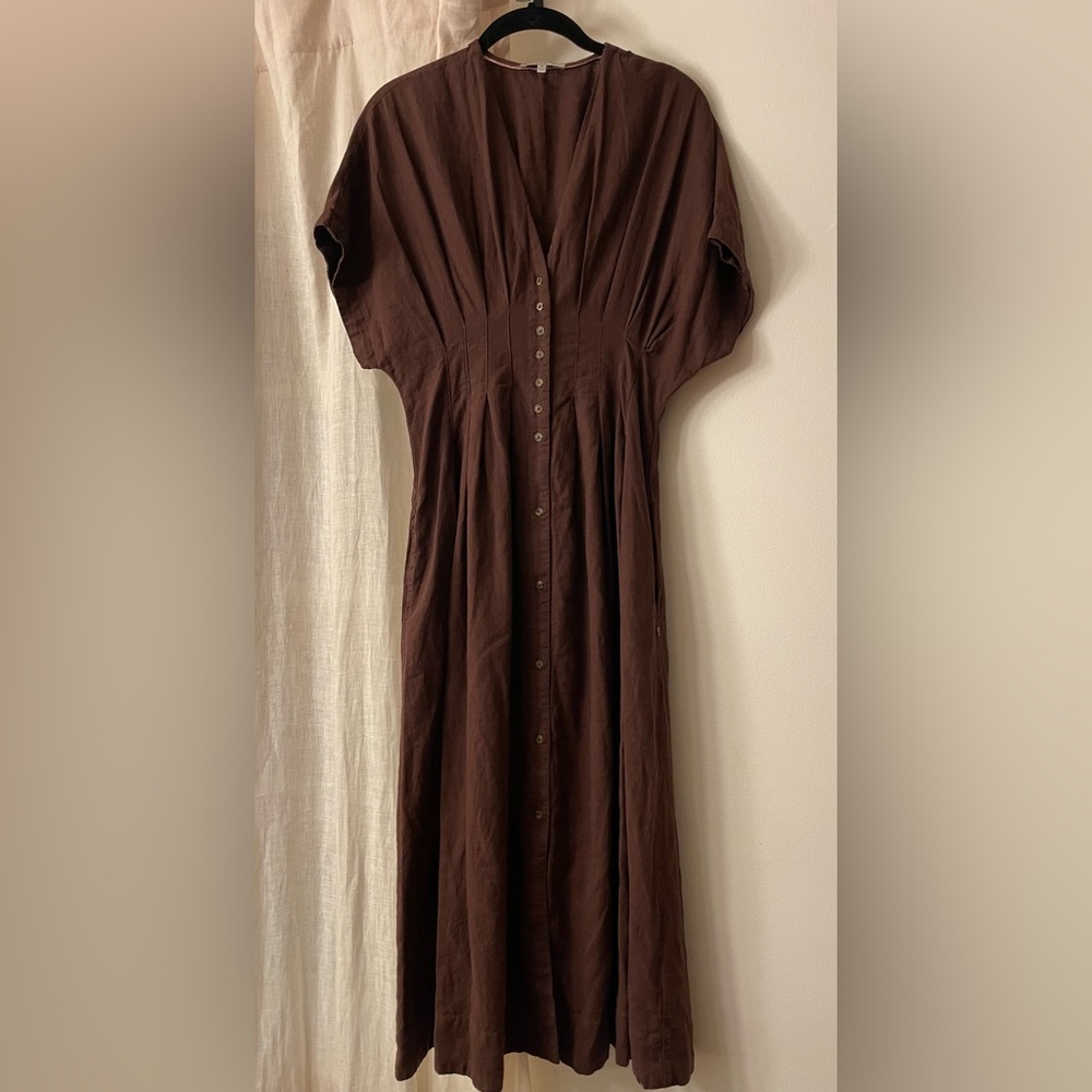 Scotch & Soda | Brown Linen Blend Dress | XS